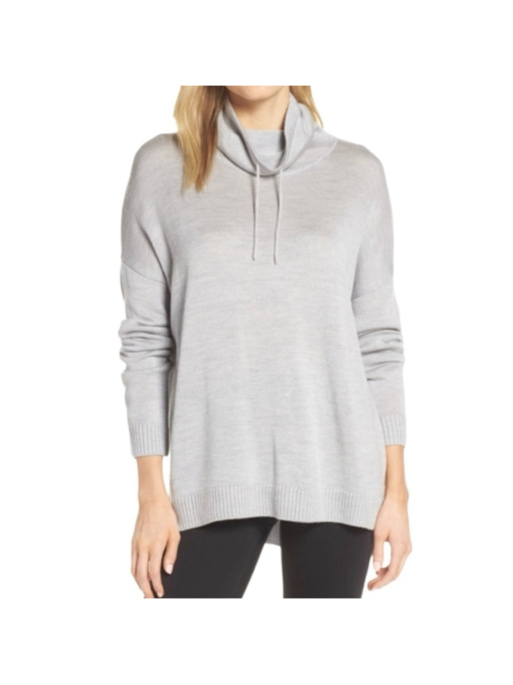 Icebreaker Nova Pullover Sweater Grey Small Merino Wool Cowl neck Lightweight
